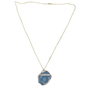 Upcycled Temptations Gold Plated Broken Ceramic Snowflake Oblique Necklace